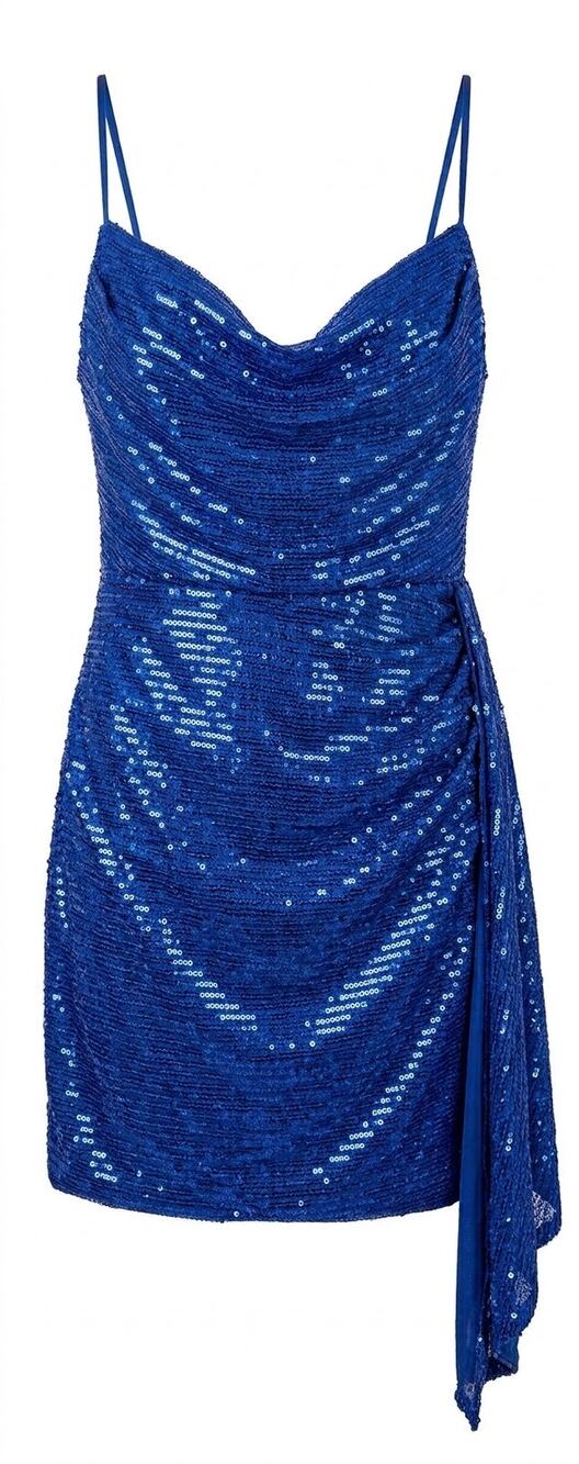 NWT size 10- Mac Duggal sequin cowl-neck cocktail dress